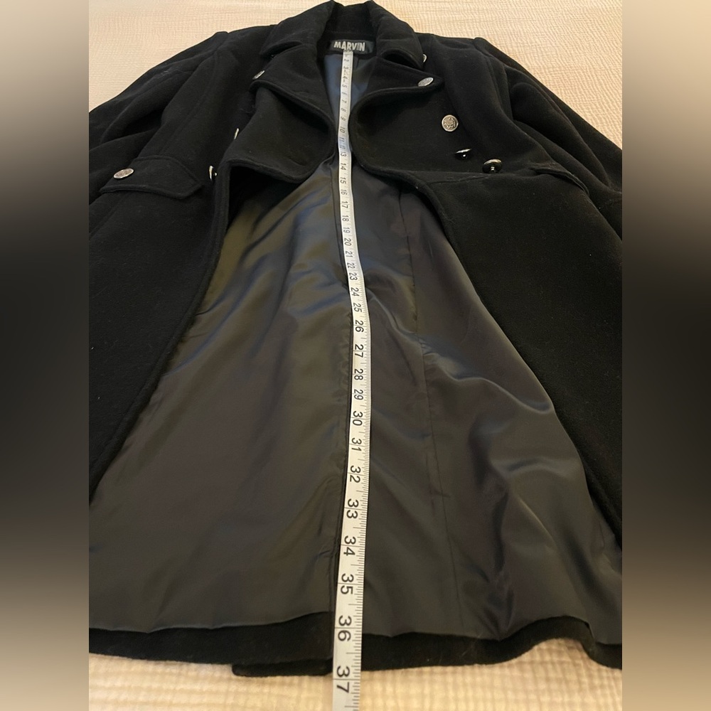 Long Line Wool Pea Coat - Picture 10 of 10